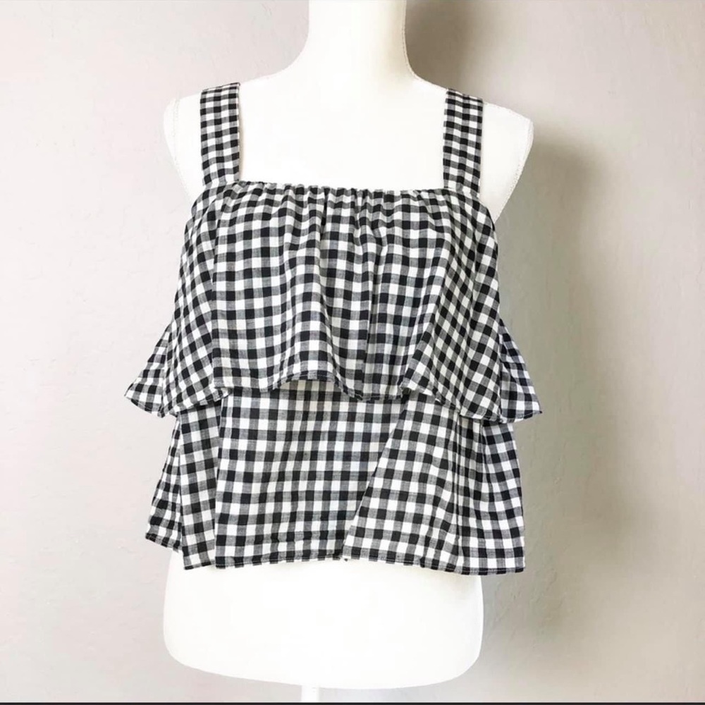 EUC Madewell Gingham Cropped Tank.